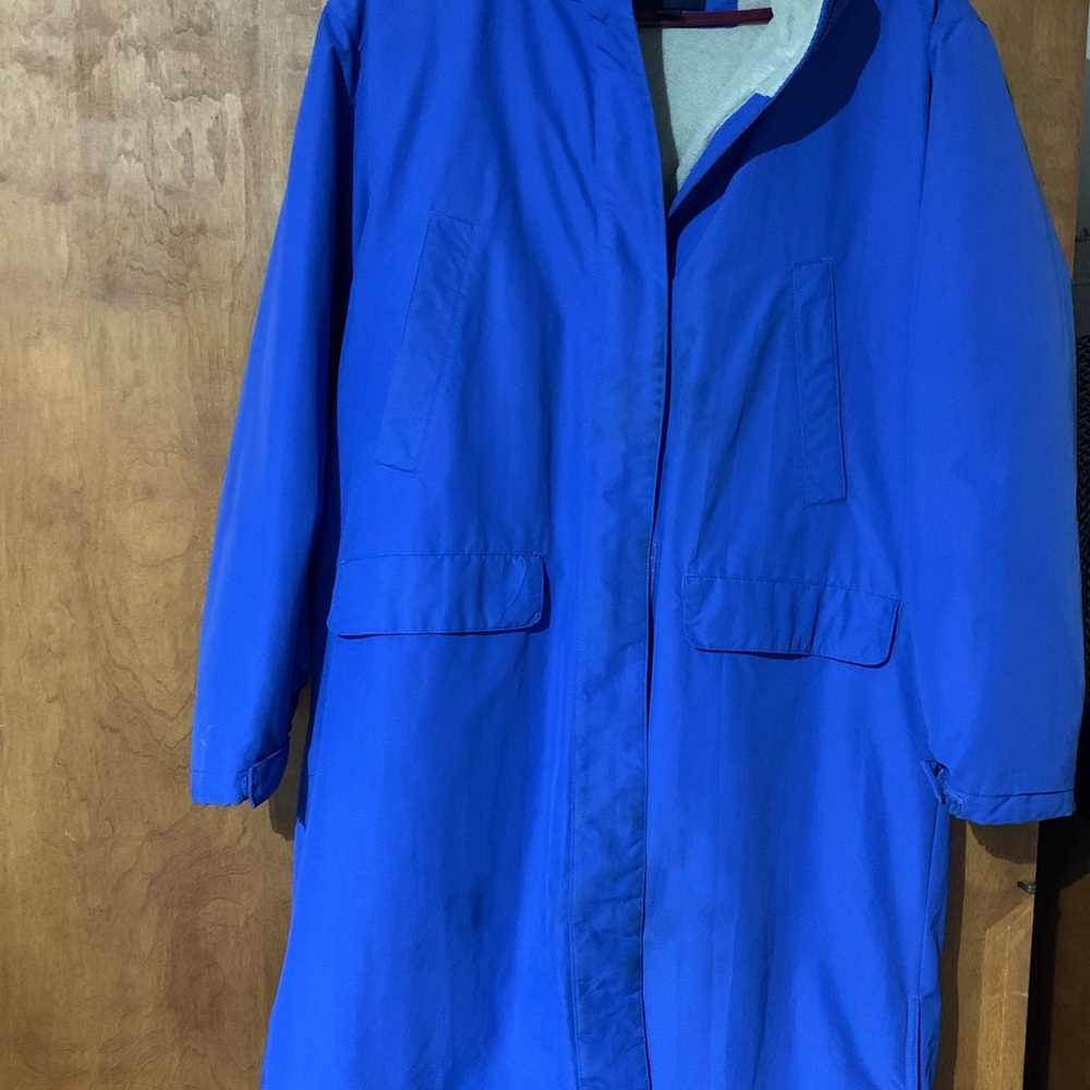 Lands' End Vibrant Blue Trench Coat